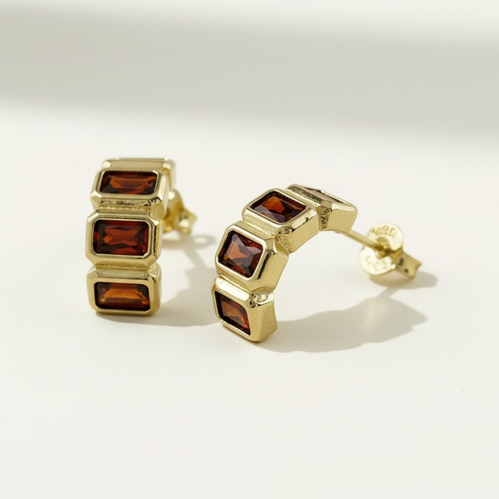 Chunky Baguette CZ Earrings