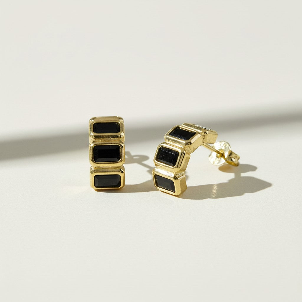 Chunky Baguette CZ Earrings
