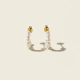 pearl hoop earrings, small pearl hoops, freshwater pearl earrings, gold and pearl hoops, pearl huggie earrings, minimalist pearl earrings, dainty pearl hoop, pearl stud hoop earrings