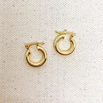 GoldFi Very Light 18k Gold Filled Medium Thick Selena Hoop Earrings