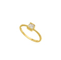 Timeless Elegance: Dainty 18k Gold Square Solitaire Ring
