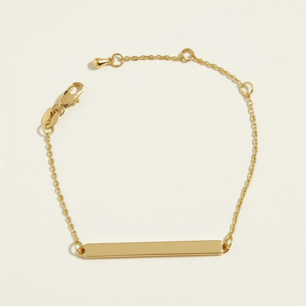 gold bar bracelet, minimalist gold bracelet, dainty chain bracelet, adjustable gold bar bracelet, simple gold bracelet everyday, nameplate bar bracelet blank, delicate layering bracelet