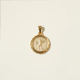 cherub archer coin pendant, astrology jewelry charm, diamond cut coin pendant, gold zodiac sign necklace charm, Sagittarius jewelry gold