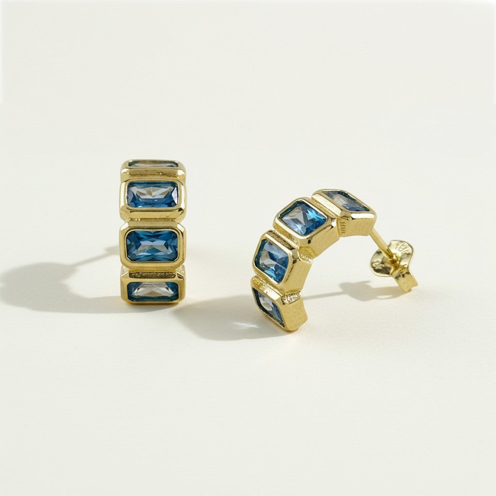 Chunky Baguette CZ Earrings