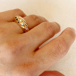 GoldFi 18k Gold Filled Dome Croissant Ring