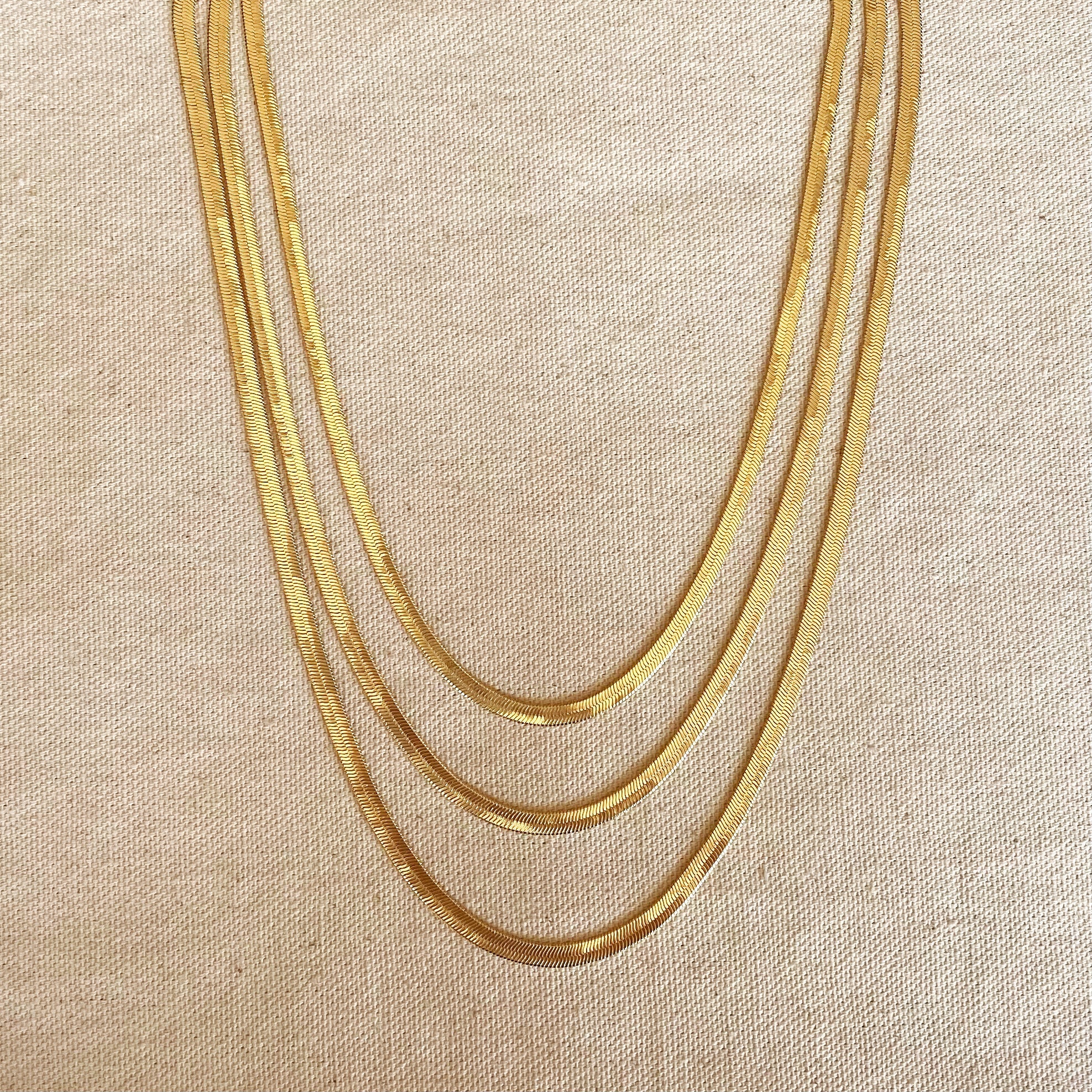 GoldFi 18k Gold Filled 4.0mm Thickness Herringbone Chain