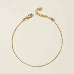 box chain anklet, thin gold anklet, dainty ankle chain, minimalist gold anklet, 18k gold box chain, delicate anklet, adjustable gold anklet, gold anklet clasp detail