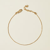 box chain anklet, thin gold anklet, dainty ankle chain, minimalist gold anklet, 18k gold box chain, delicate anklet, adjustable gold anklet, gold anklet clasp detail