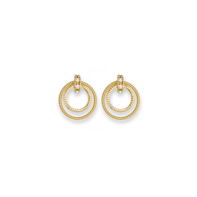 Hoop Earrings CZ Gold Layer