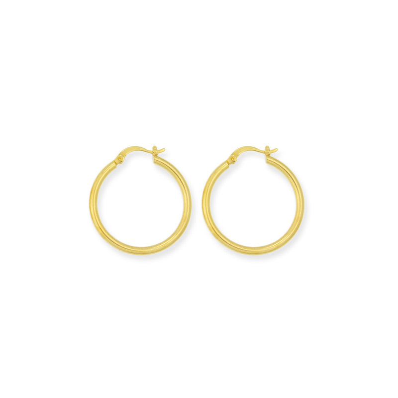 Gold Layer Hoop Earrings 30mm