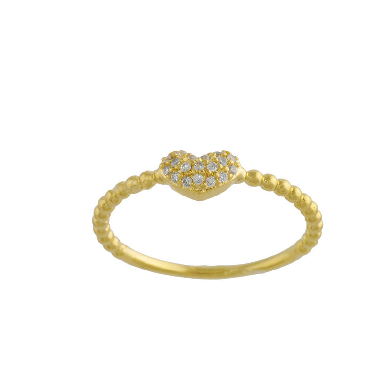 Stackable Band Heart CZ Ring