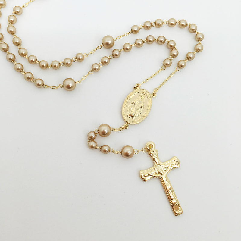 18kt GL Small Pearl Rosary5760