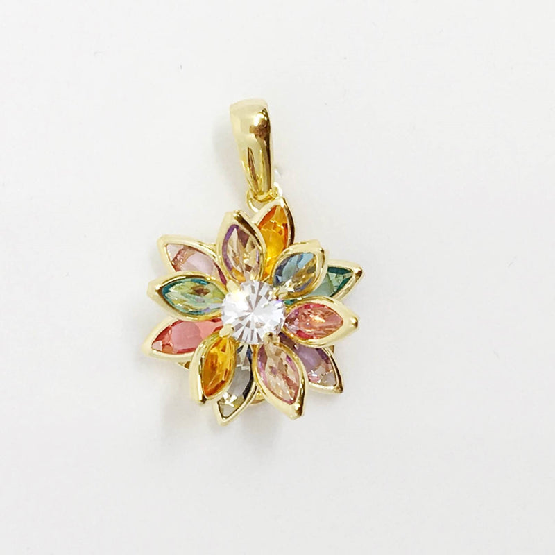 18KT GL Colorful Flower w/ Cry5767