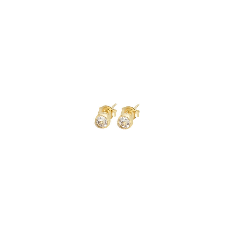 18k GL Round Crystal Earrings