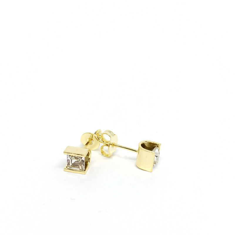 Tiny Gold Square Earrings