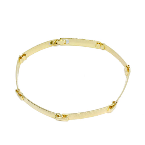 18K GL Linked Bar Bracelet - Donna Italiana ®