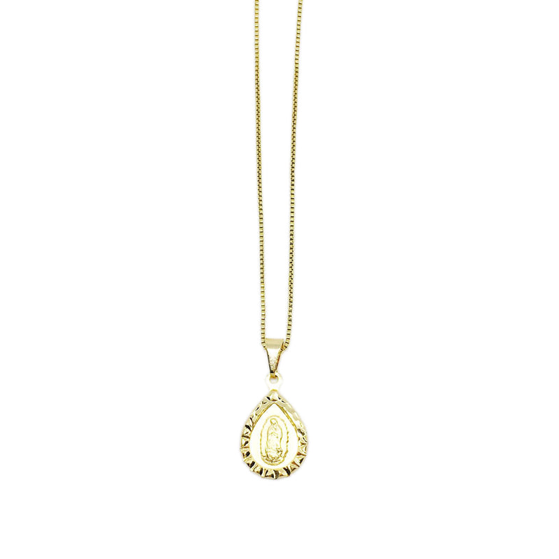 18k Gl Mary Drop Necklace