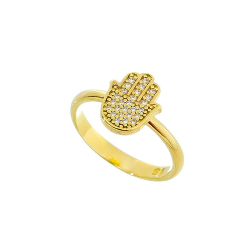 18K Gold Layer Hamsa Ring