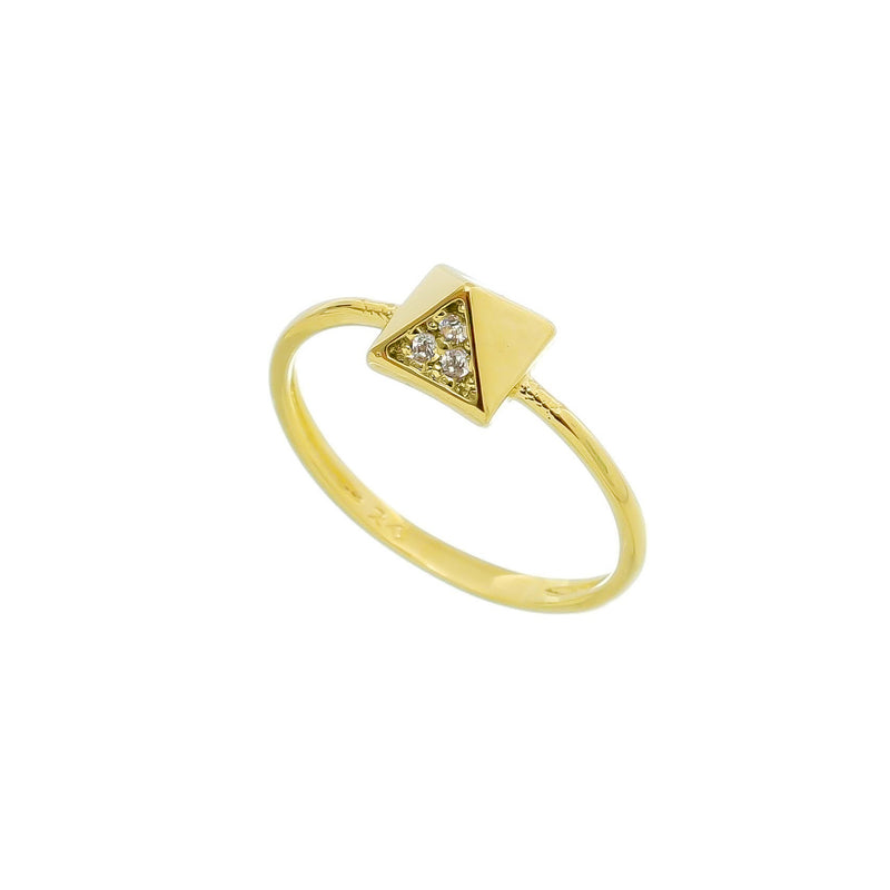 18K Gold Layer Pyramid ring