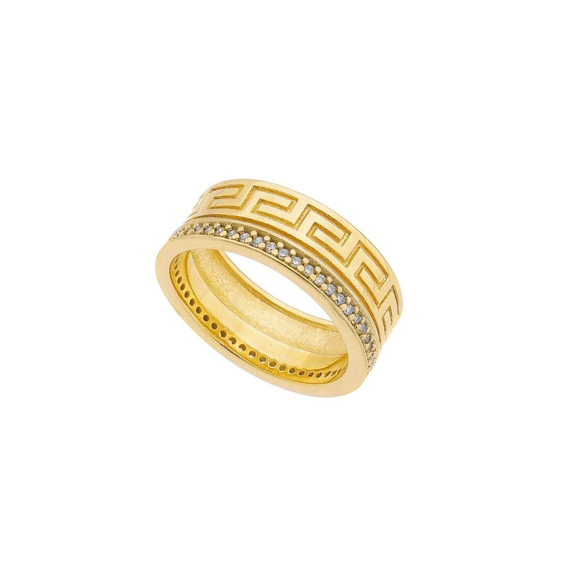 18K Gold Layer Aztec Ring