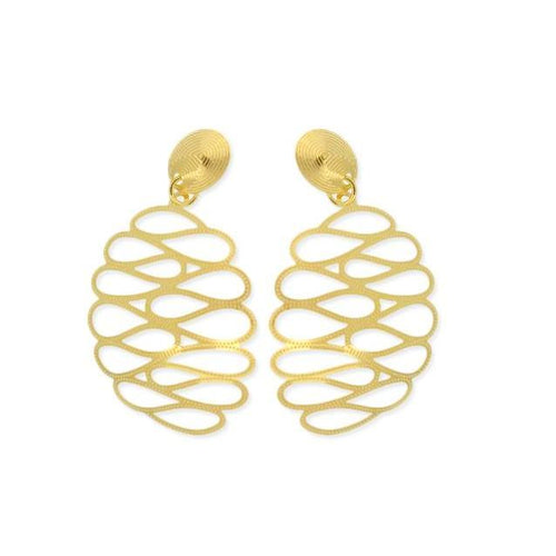 18k GL Bee Hive Dangle Earrings - Donna Italiana ®
