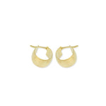 18k GL Brushed Versalles Barrel Hoop Earring - Donna Italiana ®
