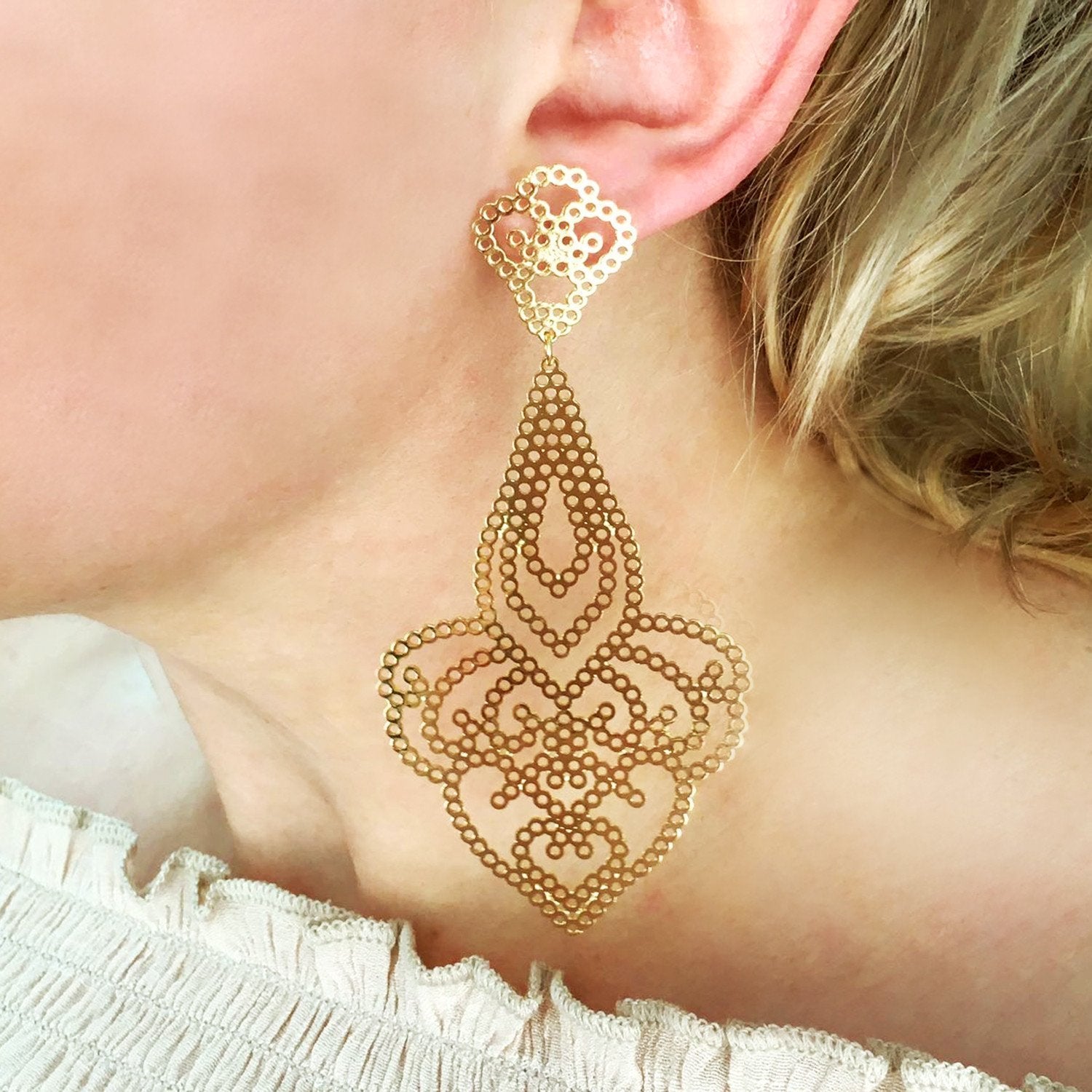 18k GL Charming Drop Earrings - Donna Italiana ®