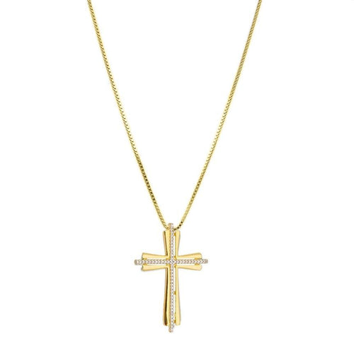 18k GL Cross Necklace - Donna Italiana ®