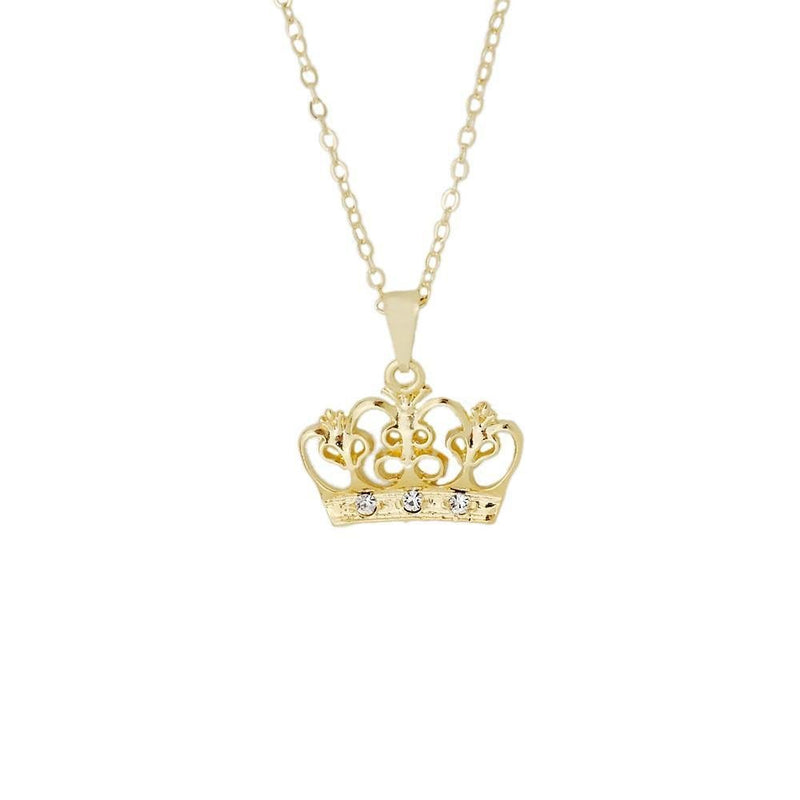 18k GL Crown CZ Pendant - Donna Italiana ®