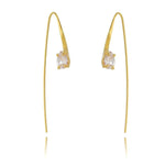 18K GL CZ Loop Dangling Earring - Donna Italiana ®