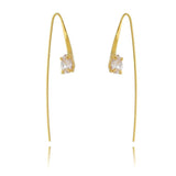 18K GL CZ Loop Dangling Earring - Donna Italiana ®