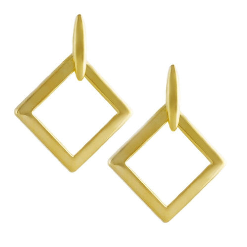 18k GL Dangle Rhombus Earrings - Donna Italiana ®