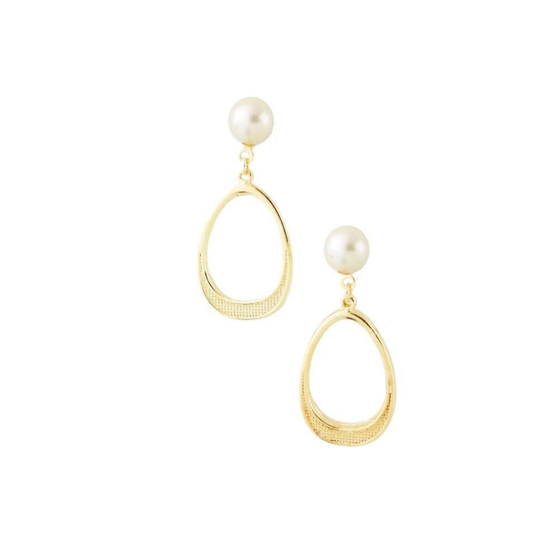 18K GL Dangling Pearl Earrings - Donna Italiana ®