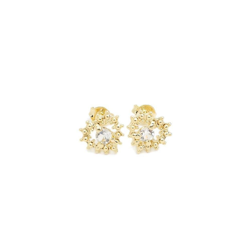 18K GL Detailed Heart Earrings - Donna Italiana ®