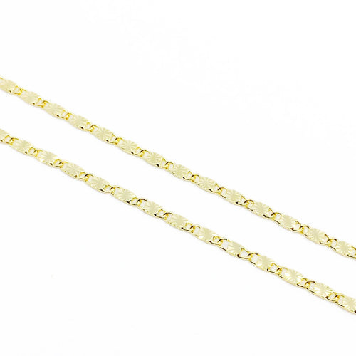 18k Gl Diamond Cut Detailed Chain - Donna Italiana ®