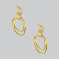 18k GL Double Hoop Snap Post Earrings - Donna Italiana ®