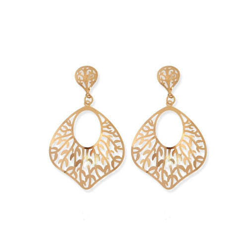 18K GL Drop Leaves Rose Gold Earrings - Donna Italiana ®
