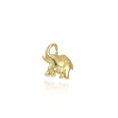 18k GL Elephant CZ Eyes Pendant - Donna Italiana ®