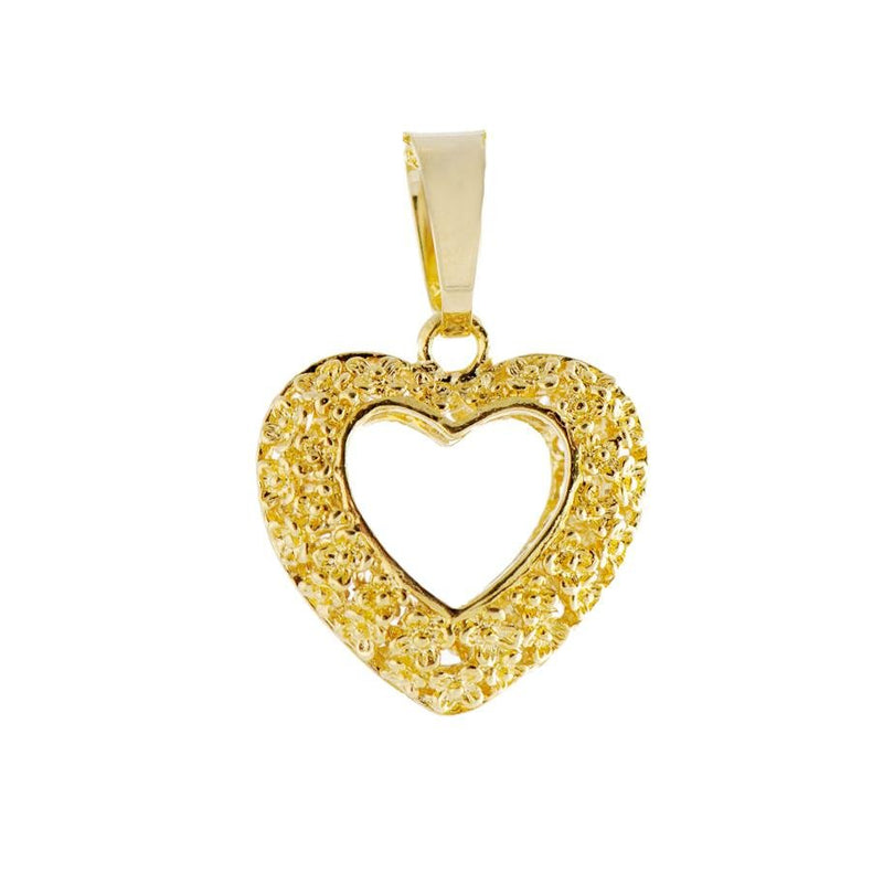 18k GL Flourished Heart Pendant - Donna Italiana ®
