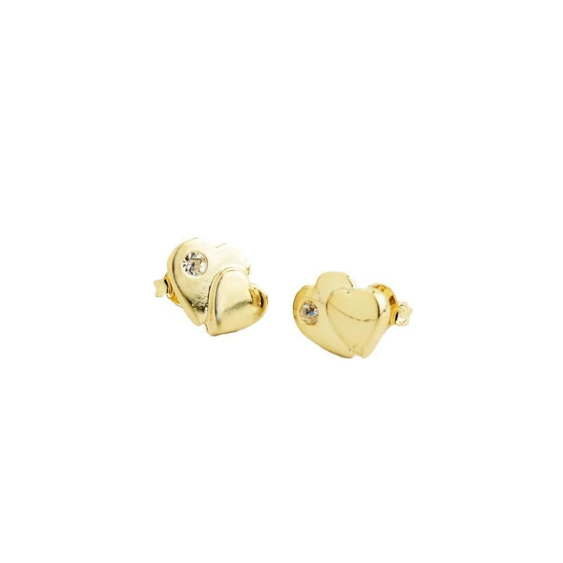 18k GL Heart CZ Earrings - Donna Italiana ®