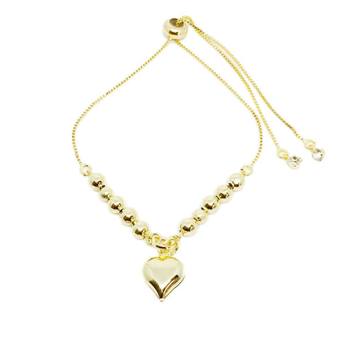 18k GL Heart Slider Bracelet - Donna Italiana ®