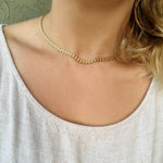 18K GL Leaf Chain Choker - Donna Italiana ®