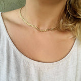 18K GL Leaf Chain Choker - Donna Italiana ®