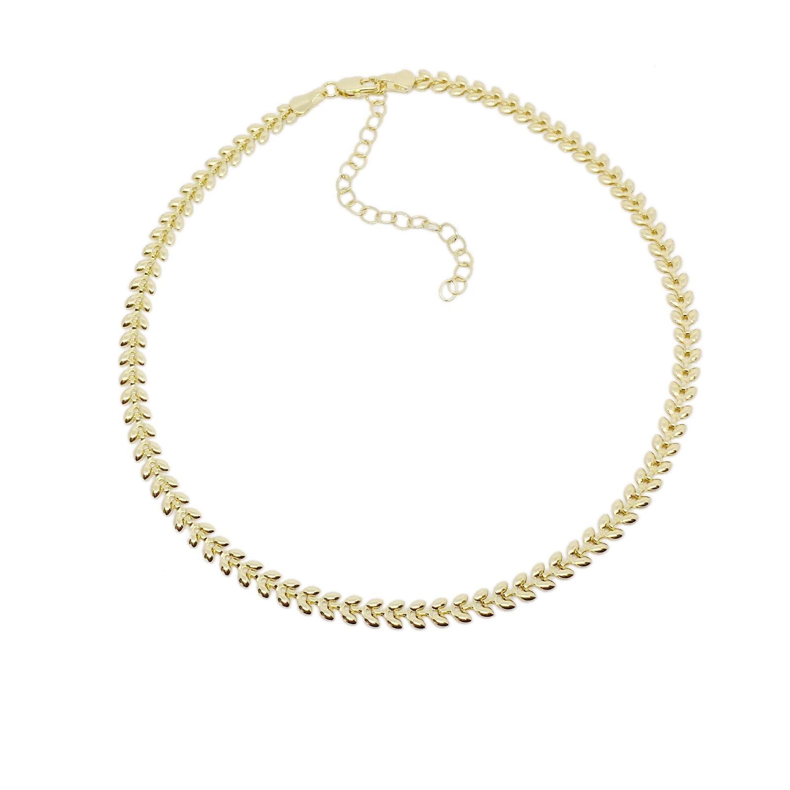 18K GL Leaf Chain Choker - Donna Italiana ®