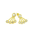18k GL Pearl & Crystals Earrings - Donna Italiana ®
