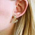 18k GL Pearl & Crystals Earrings - Donna Italiana ®