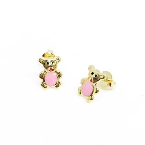 18k GL Pink Teddy Bear Stud - Donna Italiana ®