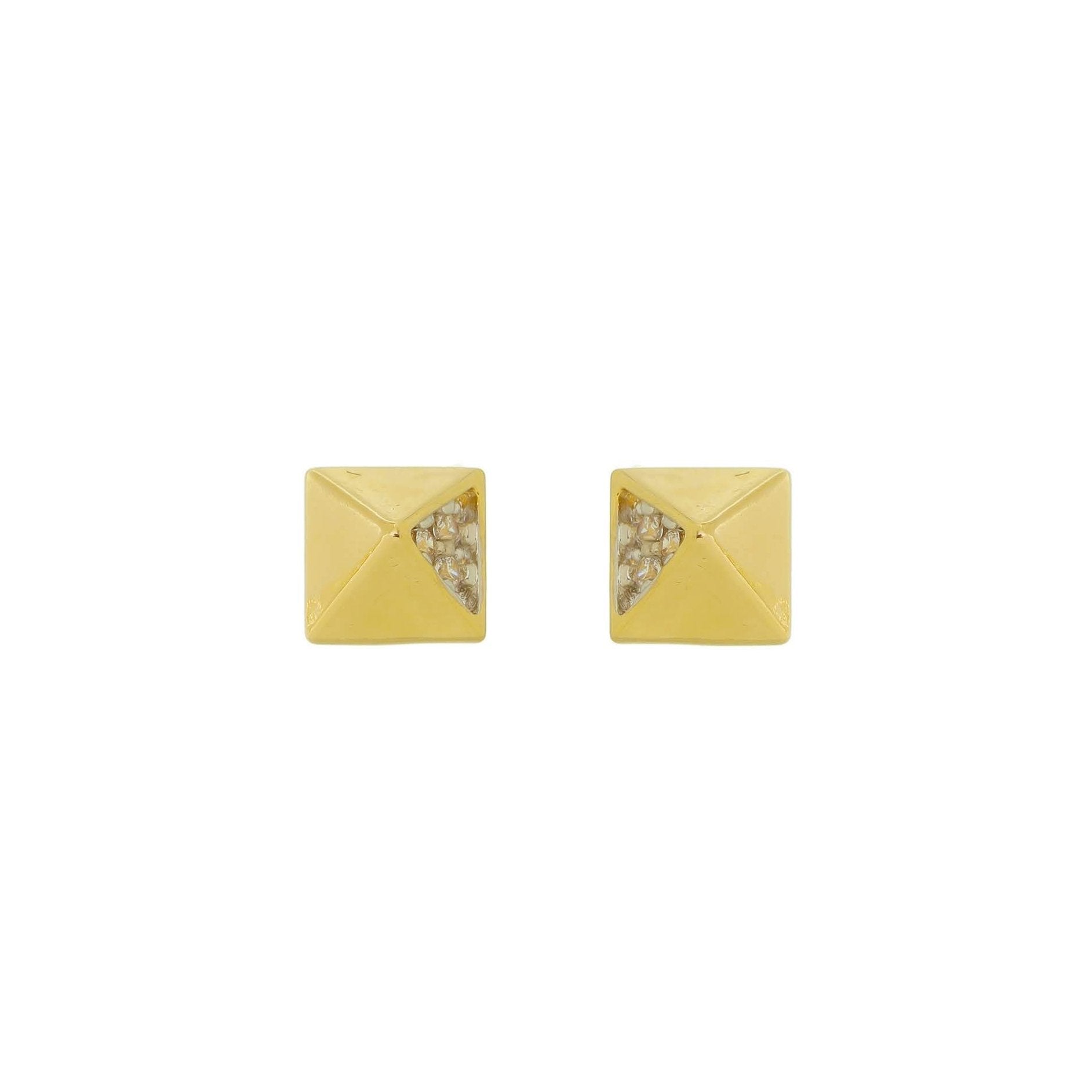 18k GL Pyramid CZ Stud - Donna Italiana ®