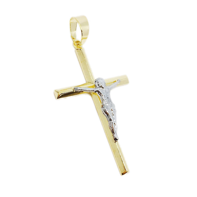 18K GL RH/GD Crucifix - Donna Italiana ®