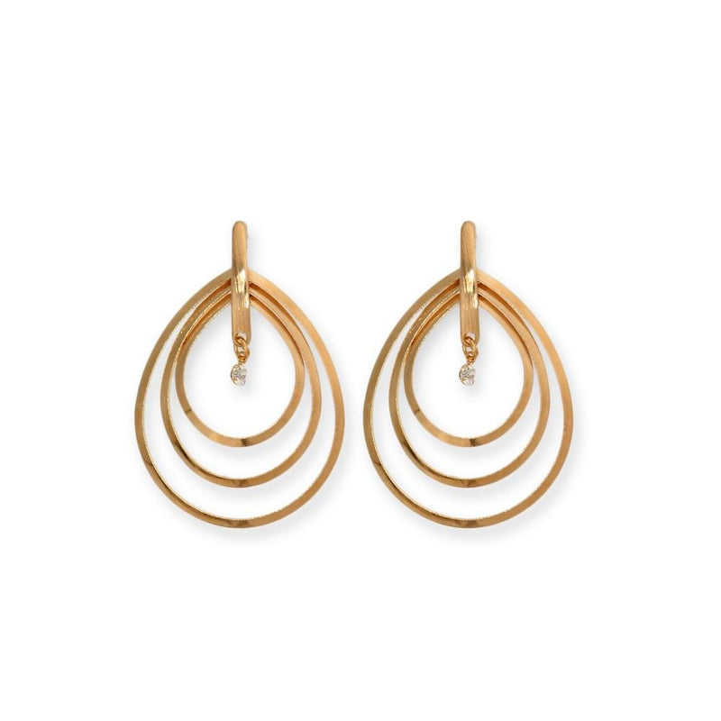 18k GL Rose Drops CZ Earrings - Donna Italiana ®